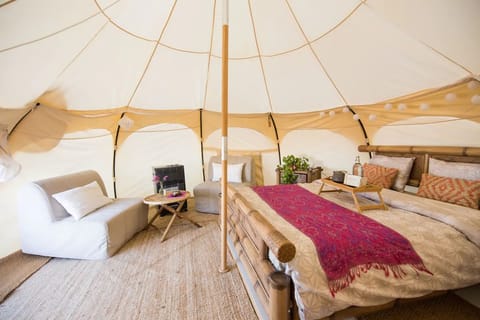 Interieur van de glamping tent