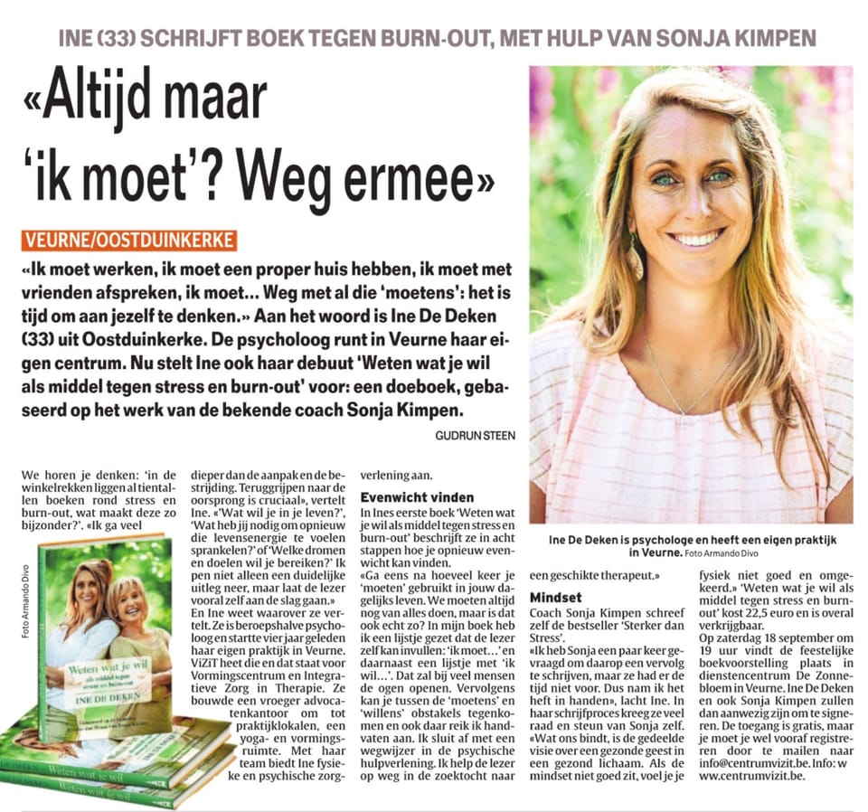 Krantenartikel 'Altijd maar ik moet? Weg ermee'